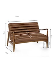 Julian Bowen Brown Marshall 2 Seater Sofa - Image 4 of 11