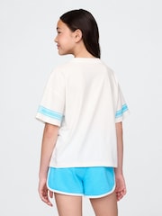 Gap White Varsity Jersey T-Shirt (4-13yrs) - Image 2 of 4