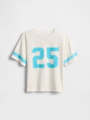 Gap White Varsity Jersey T-Shirt (4-13yrs) - Image 3 of 4