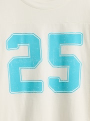 Gap White Varsity Jersey T-Shirt (4-13yrs) - Image 4 of 4