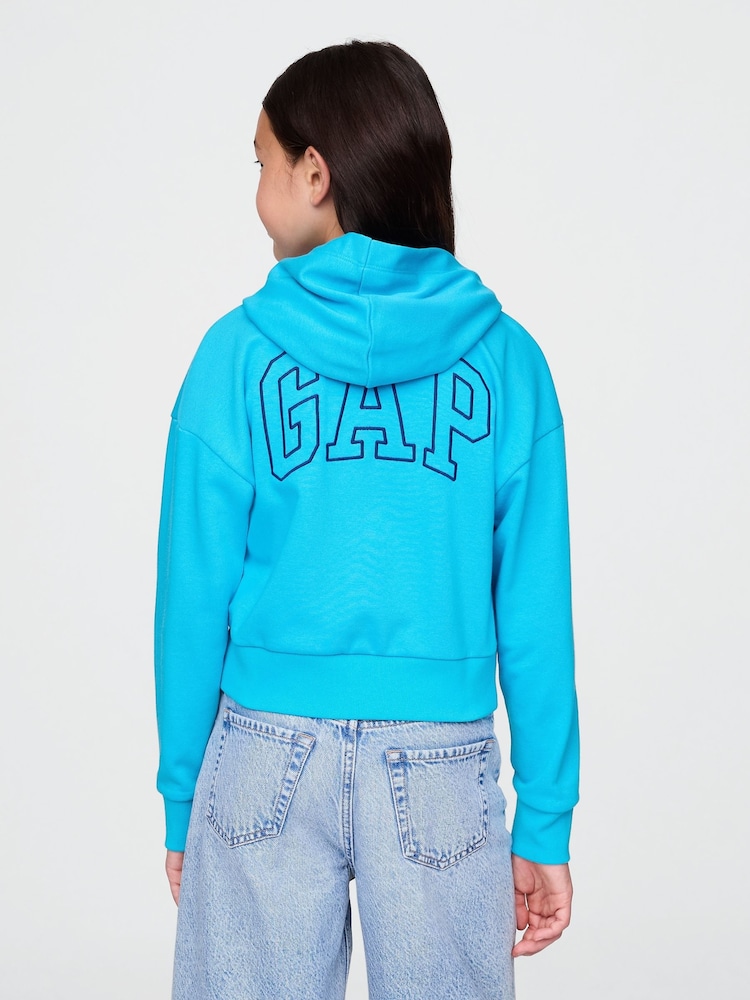 Синий - Gap Lilo and Stitch French Terry Cropped Zip Up Hoodie (4-13yrs) - Image 2 of 5