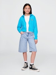 Синий - Gap Lilo and Stitch French Terry Cropped Zip Up Hoodie (4-13yrs) - Image 3 of 5
