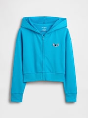 Синий - Gap Lilo and Stitch French Terry Cropped Zip Up Hoodie (4-13yrs) - Image 4 of 5