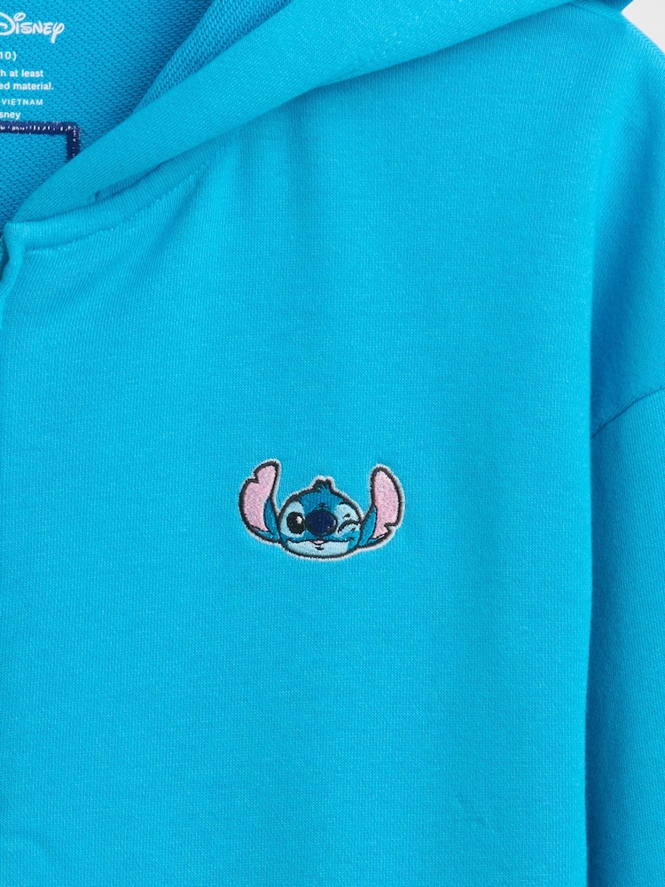 Синий - Gap Lilo and Stitch French Terry Cropped Zip Up Hoodie (4-13yrs) - Image 5 of 5