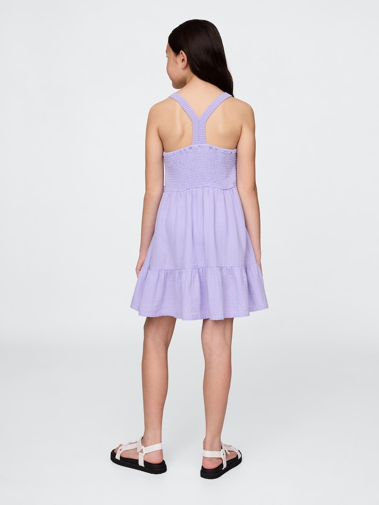 Gap Purple Racerback Crochet Tank Dress (4-13yrs) - Image 2 of 4