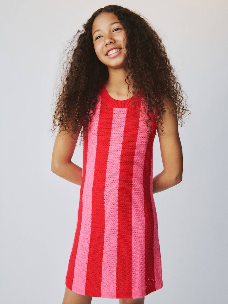 Gap Red Crochet Stripe Dress (4-13yrs) - Image 3 of 3 Gap Red Crochet Stripe Dress (4-13yrs) - Image 3 of 3