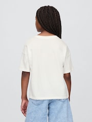 Gap White/Pink Floral Lilo and Stitch Graphic Short Sleeve T-Shirt (4-13yrs) - Image 2 of 4