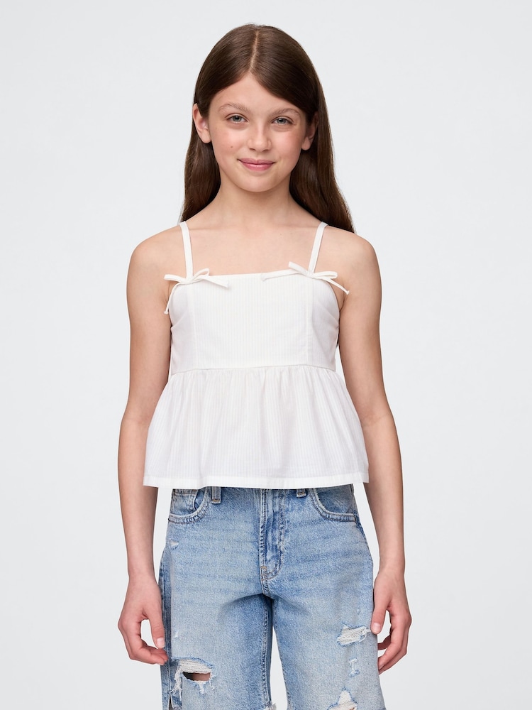 Gap White Bow-Strap Peplum Top (4-13yrs) - Image 2 of 5