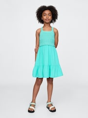 Verde - Vestido de croché sin mangas con espalda de nadadora de Gap (4-13 años) - Imagen 1 de 4