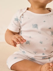 The White Company 100% Cotton Under The Sea White Rompersuit - Image 4 of 5