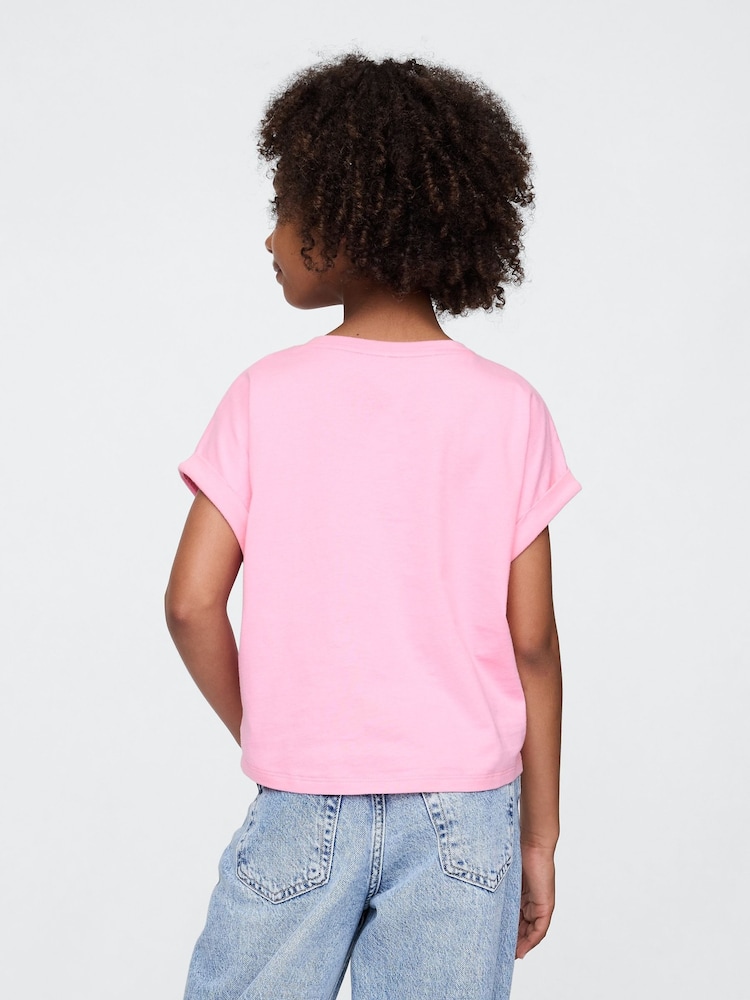 Gap Pink Tie-Front Logo T-Shirt (4-13yrs) - Image 2 of 4 Gap Pink Tie-Front Logo T-Shirt (4-13yrs) - Image 2 of 4