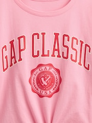 Gap Pink Tie-Front Logo T-Shirt (4-13yrs) - Image 4 of 4