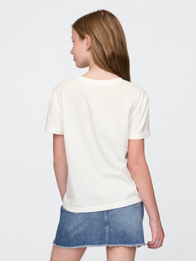 Blanco - Gap Relaxed Graphic Short Sleeve T-Shirt (4-13yrs) - Imagen 2 de 4