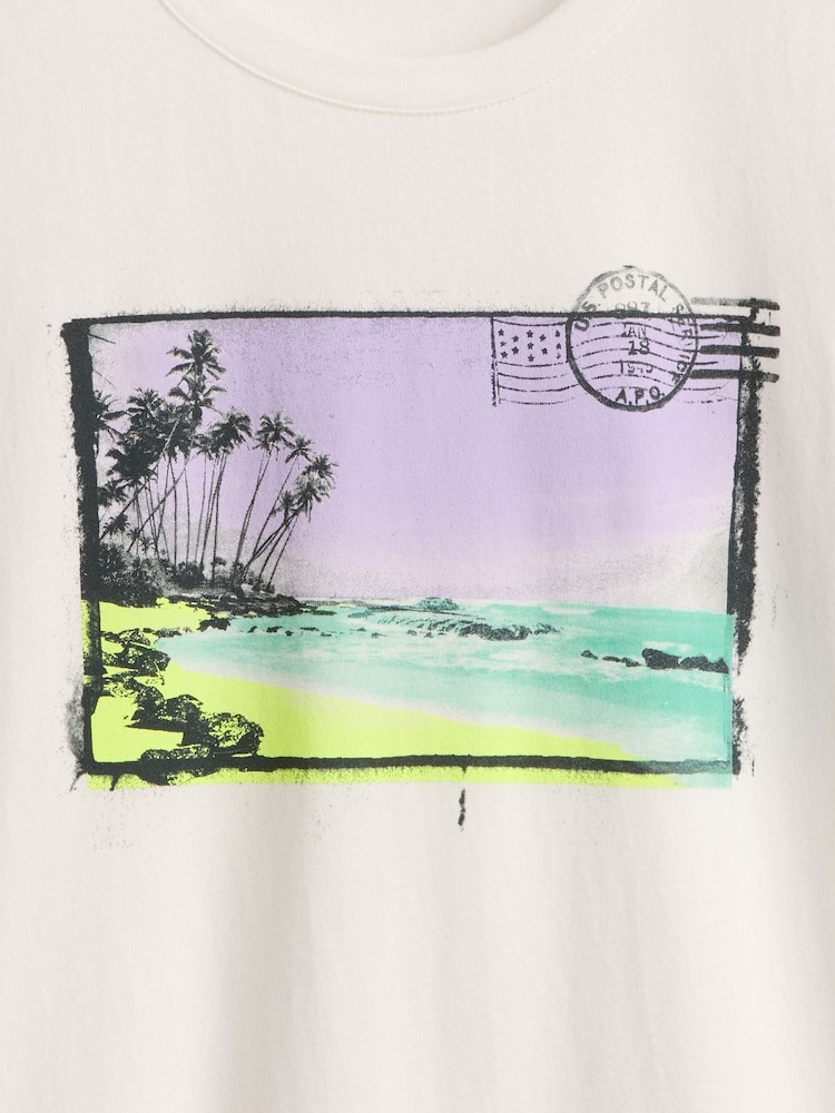 Blanco - Gap Relaxed Graphic Short Sleeve T-Shirt (4-13yrs) - Imagen 4 de 4