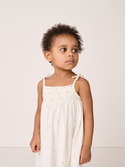 The White Company Lemon Hand Smocked Embroidered White Dress - Image 1 of 10