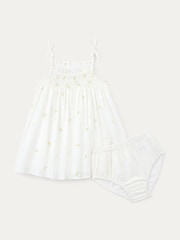 The White Company Lemon Hand Smocked Embroidered White Dress - Image 10 of 10