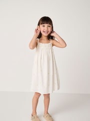 The White Company Lemon Hand Smocked Embroidered White Dress - Image 6 of 10