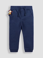 JoJo Maman Bébé Navy Blue Tractor 2-Piece Embroidered Half Zip & Joggers Set - Image 4 of 7