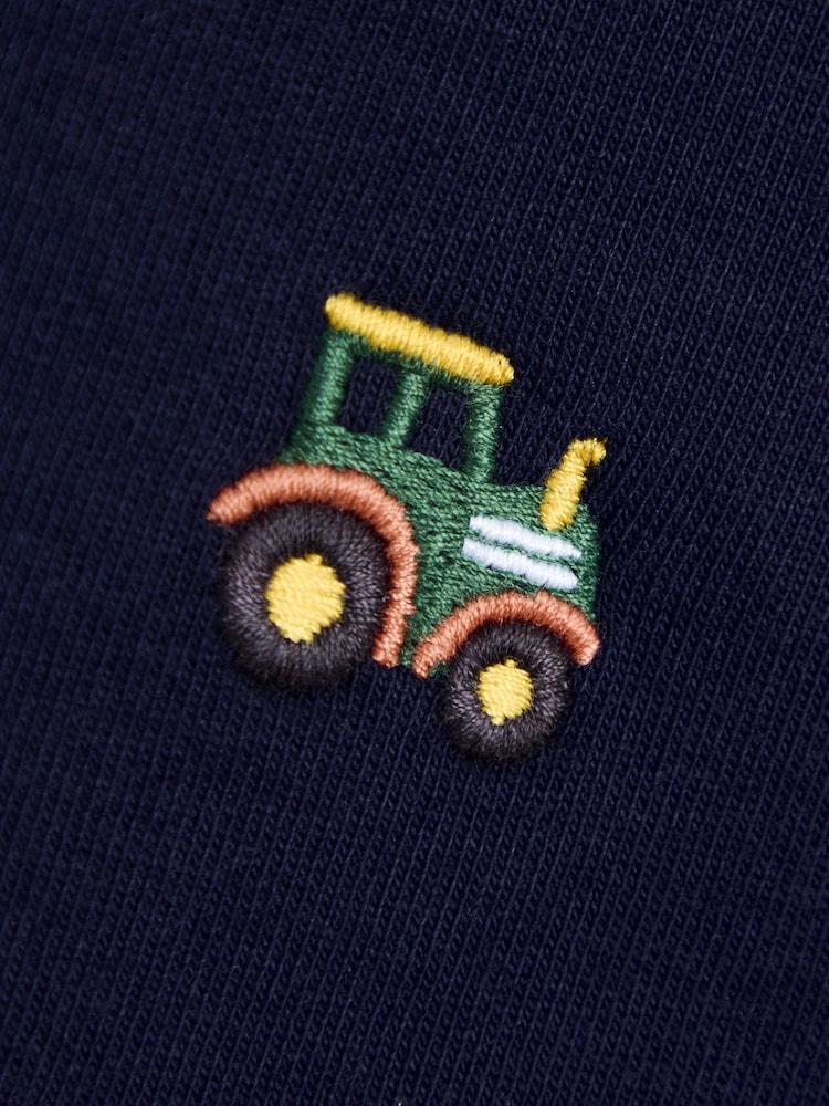 JoJo Maman Bébé Navy Blue Tractor 2-Piece Embroidered Half Zip & Joggers Set - Image 7 of 7 JoJo Maman Bébé Navy Blue Tractor 2-Piece Embroidered Half Zip & Joggers Set - Image 7 of 7