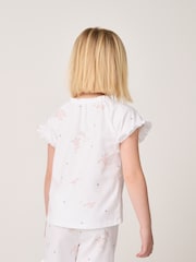 The White Company Relaxed Fit Pink 100% Cotton Boho Neck Turtle Short Pyjamas Set - Image 2 of 6
