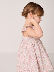 The White Company 100% Cotton Manon Floral Frill Detail White Dress - Image 3 of 6