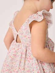The White Company 100% Cotton Manon Floral Frill Detail White Dress - Image 4 of 6