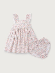 The White Company 100% Cotton Manon Floral Frill Detail White Dress - Image 5 of 6