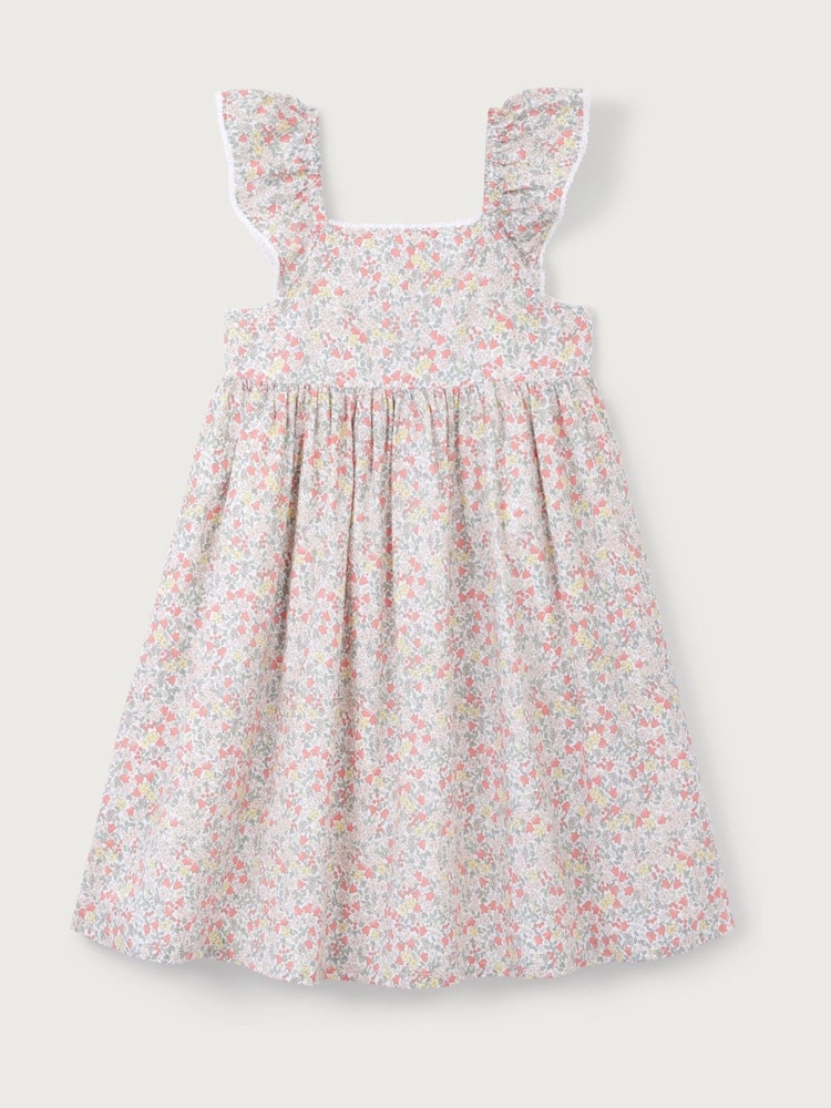 The White Company 100% Cotton Manon Floral Frill Detail White Dress - Image 6 of 6