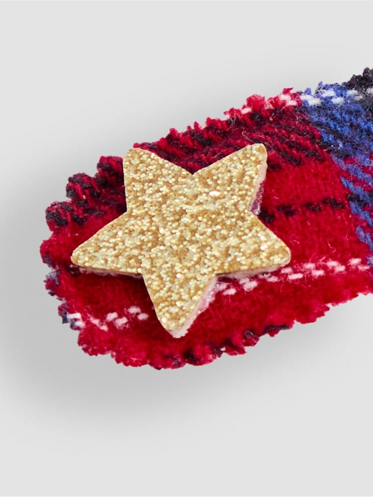 JoJo Maman Bébé Red 4-Pack Festive Embroidered Clips - Image 3 of 3 JoJo Maman Bébé Red 4-Pack Festive Embroidered Clips - Image 3 of 3