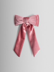JoJo Maman Bébé Light Pink Thin Satin Bow Clip - Image 2 of 4
