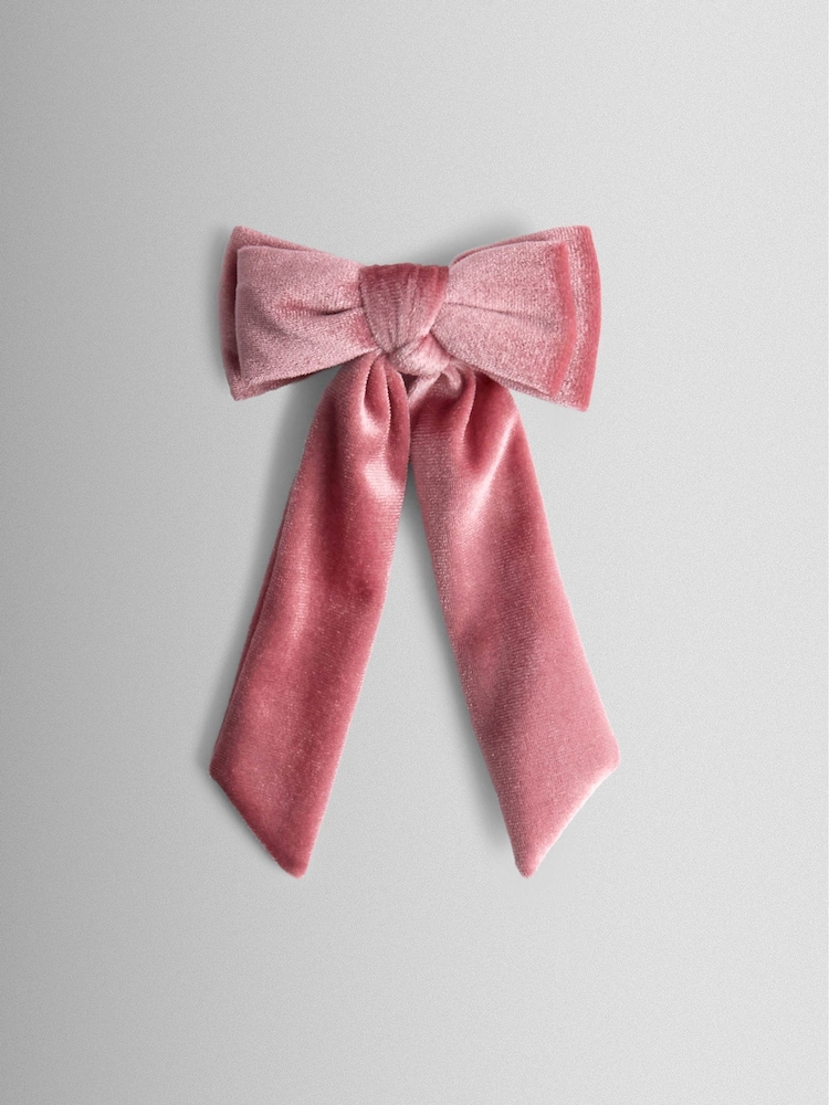 JoJo Maman Bébé Light Pink Thin Satin Bow Clip - Image 2 of 4 JoJo Maman Bébé Light Pink Thin Satin Bow Clip - Image 2 of 4