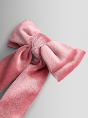 JoJo Maman Bébé Light Pink Thin Satin Bow Clip - Image 3 of 4