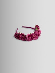 JoJo Maman Bébé Purple Floral Tartan Ruffle Headband - Image 3 of 3