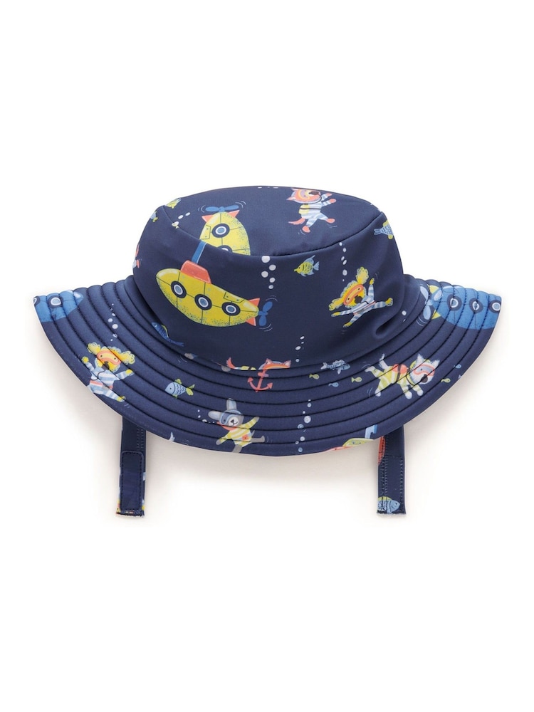 Purebaby Blue Broad Brim Swim Hat - Image 1 of 2
