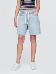 Gap Blue 8 Inch Mid Rise 90s Loose Denim Bermuda Shorts - Image 1 of 5