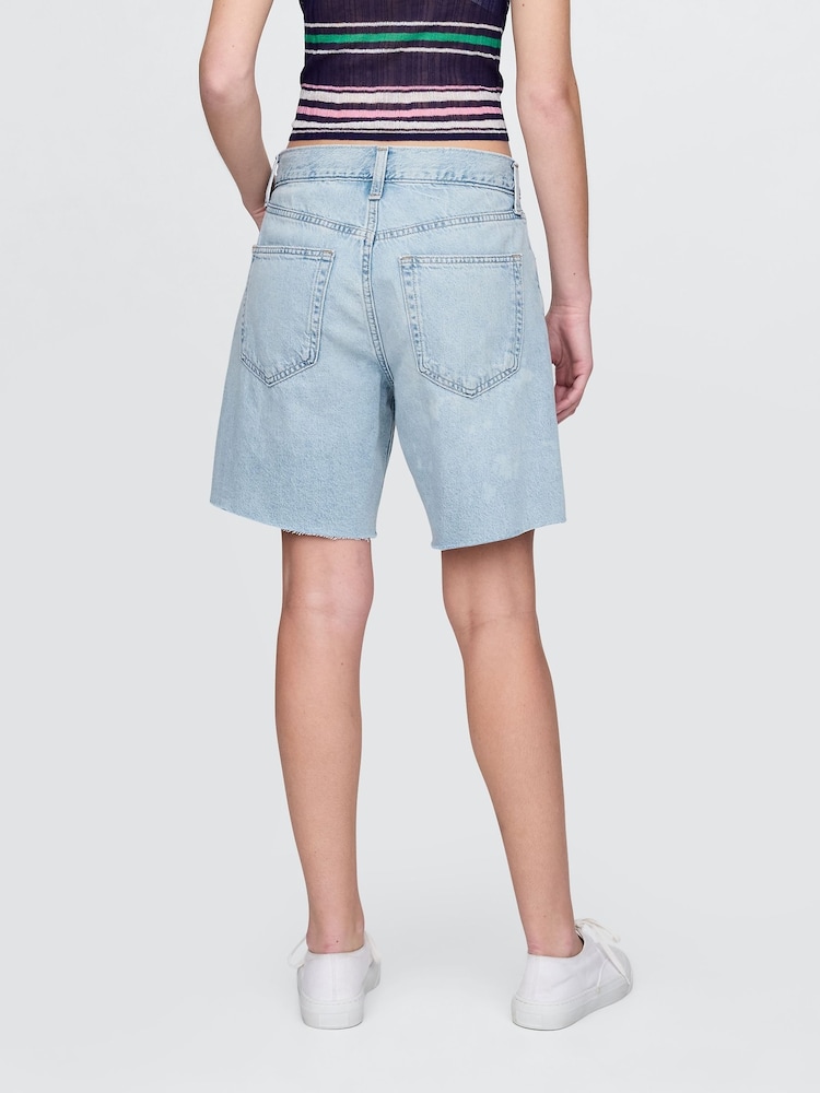 Gap Blue 8 Inch Mid Rise 90s Loose Denim Bermuda Shorts - Image 2 of 5