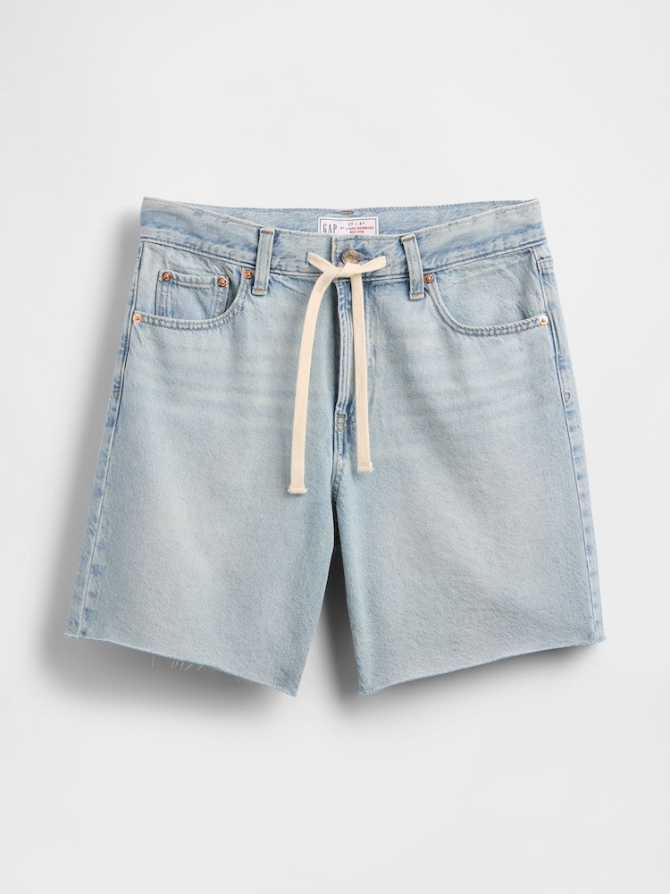 Gap Blue 8 Inch Mid Rise 90s Loose Denim Bermuda Shorts - Image 5 of 5