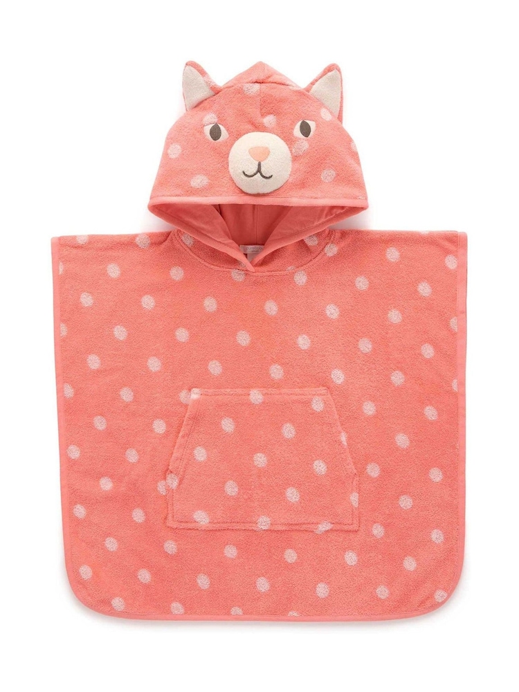 Purebaby Pink 100% Cotton Marine Stripe Swim Towel Poncho - Image 2 of 3 Purebaby Pink 100% Cotton Marine Stripe Swim Towel Poncho - Image 2 of 3