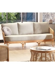 Desser Natural Royal Rattan 3 Seater Faric Sofa - Image 1 of 2