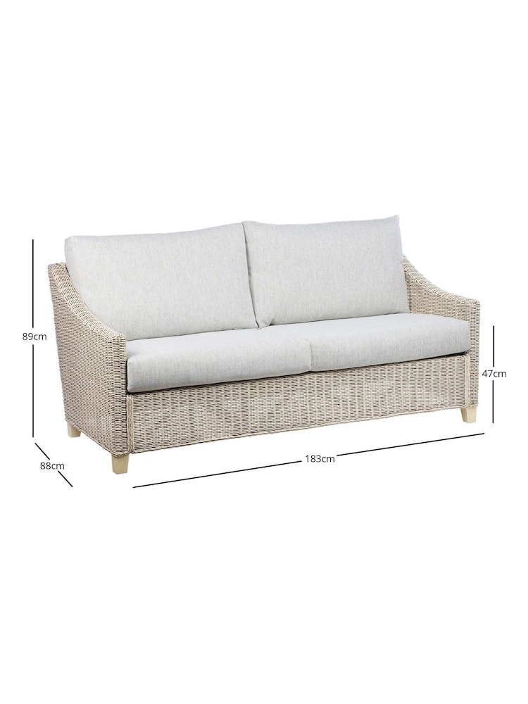 Desser 3 Piece Natural Dijon Rattan Sofa Set - Image 2 of 3