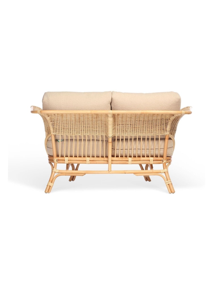 Desser Natural Beijing Rattan 2 Seater Boucle Sofa - Image 3 of 3