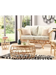Desser Natural Fabric Beijing Rattan 2 Seater Sofas - Image 5 of 6