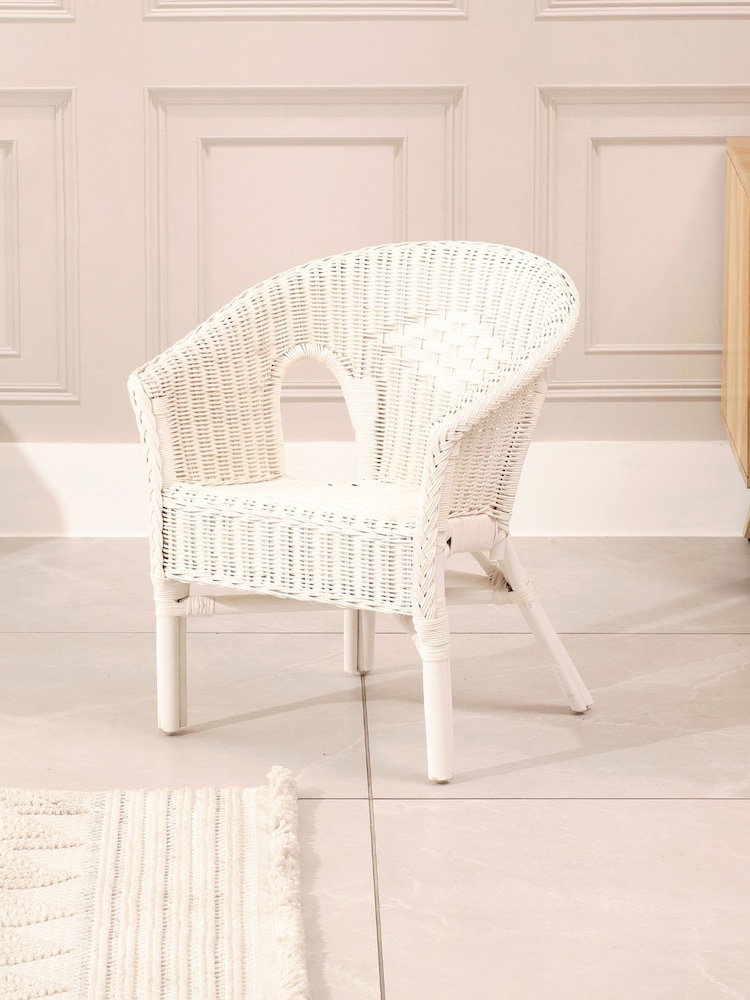 Desser White Kids Rattan Wicker Loom Chair - Image 1 of 2
