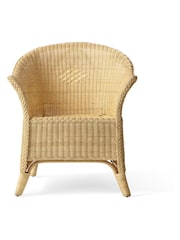 Desser Natural Rattan Wicker Plush Large Loom Chair with Cushion Pad - Image 3 of 3