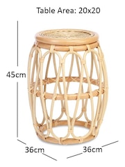 Desser Natural Beijing Rattan Side Table - Image 2 of 2