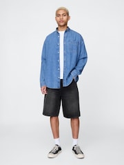 Gap Black 10.5" Baggy Denim Shorts - Image 4 of 5