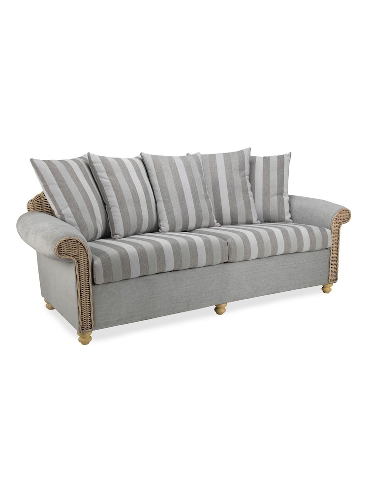 Desser Natural Samford Scatter Back Rattan Stripe Sofa Set 5 Piece - Image 2 of 5