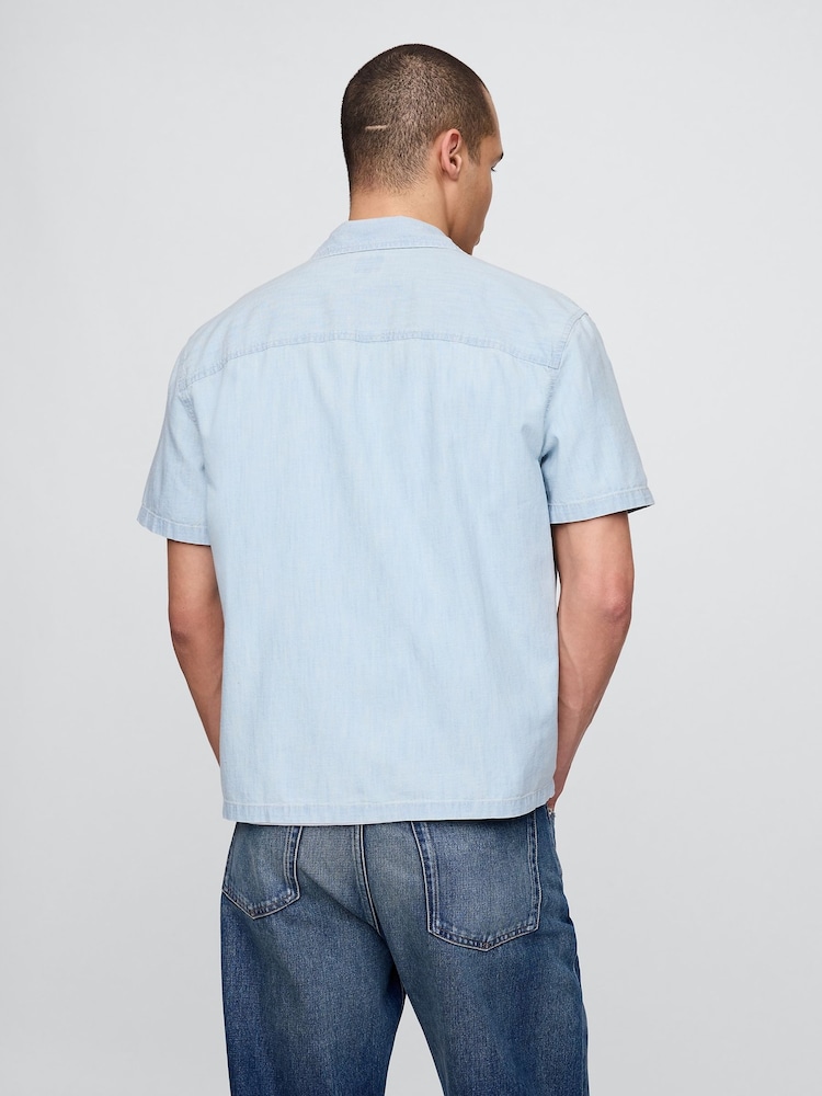 Gap Blue Relaxed Denim Shirt - Image 2 of 5