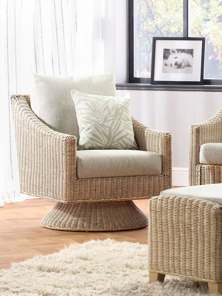 Desser Natural Dijon Rattan Lyon Swivel Chair - Image 1 of 2
