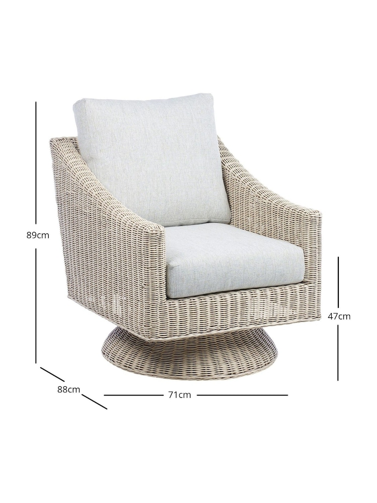 Desser Natural Dijon Rattan Lyon Swivel Chair - Image 2 of 2